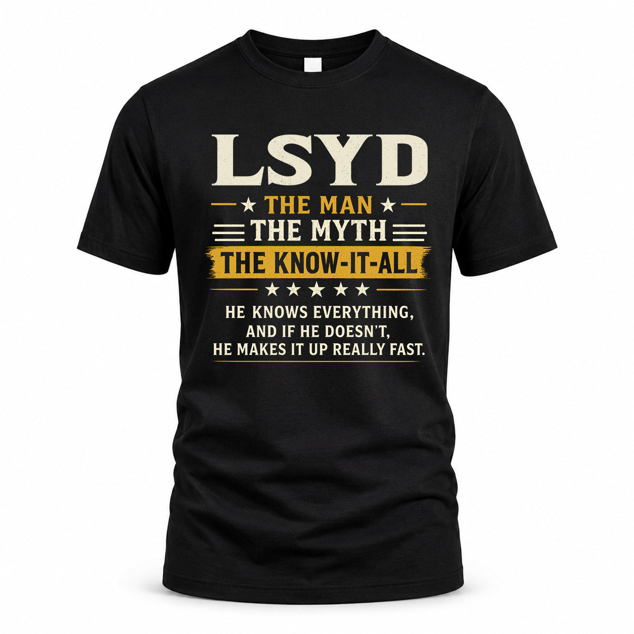 LSYD TM90-K04-125 - NAME Legendary Know-It-All Personalized Funny Shirt