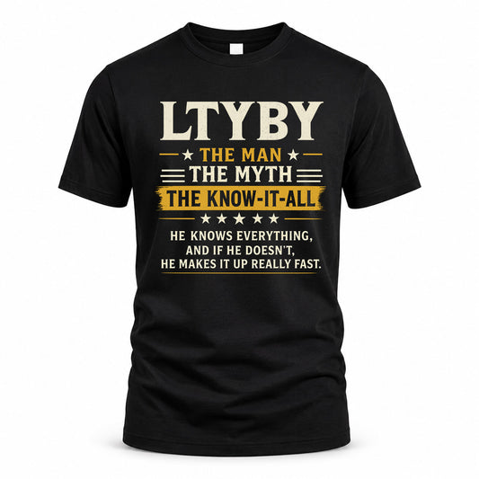 LTYBY TM90-K04-125 - NAME Legendary Know-It-All Personalized Funny Shirt