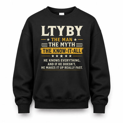 LTYBY TM90-K04-125 - NAME Legendary Know-It-All Personalized Funny Shirt
