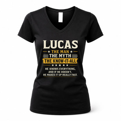LUCAS TM90-K04-125 - NAME Legendary Know-It-All Personalized Funny Shirt