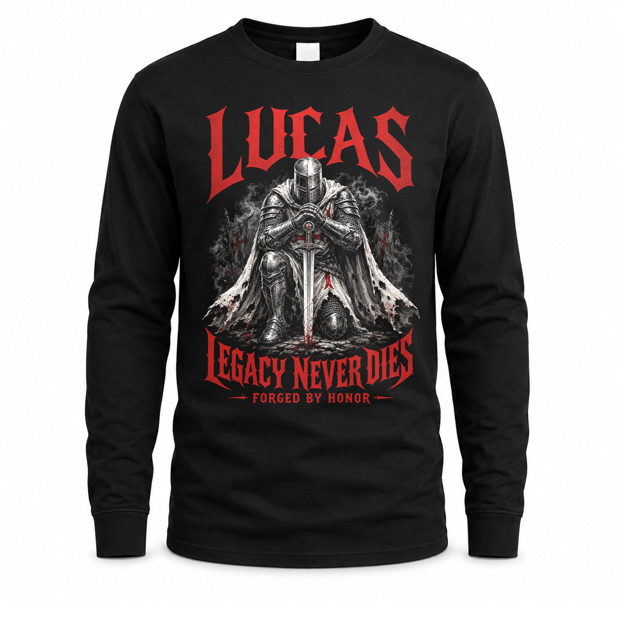 LUCAS HS90-K04-109 - NAME Legacy Never Dies Forged By Honor Personalized Knight