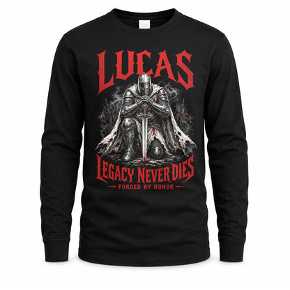 LUCAS HS90-K04-109 - NAME Legacy Never Dies Forged By Honor Personalized Knight