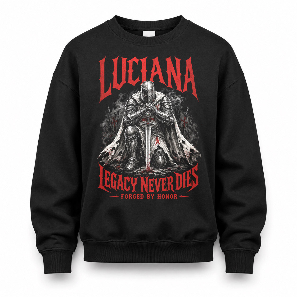 LUCIANA HS90-K04-109 - NAME Legacy Never Dies Forged By Honor Personalized Knight