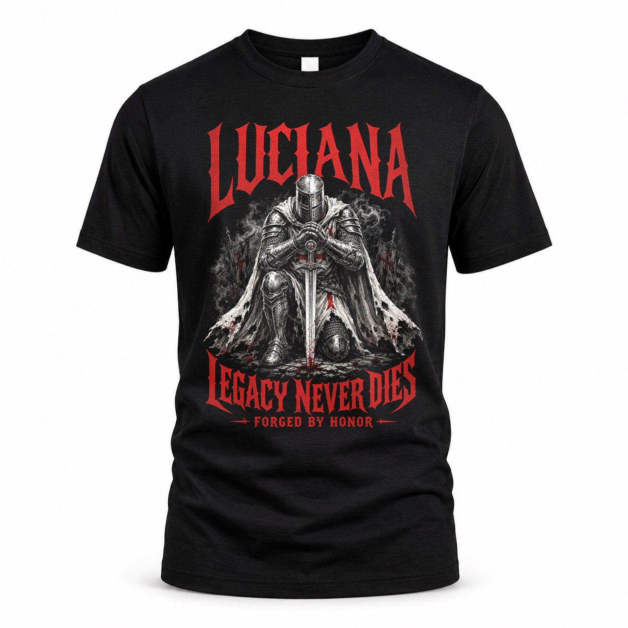 LUCIANA HS90-K04-109 - NAME Legacy Never Dies Forged By Honor Personalized Knight