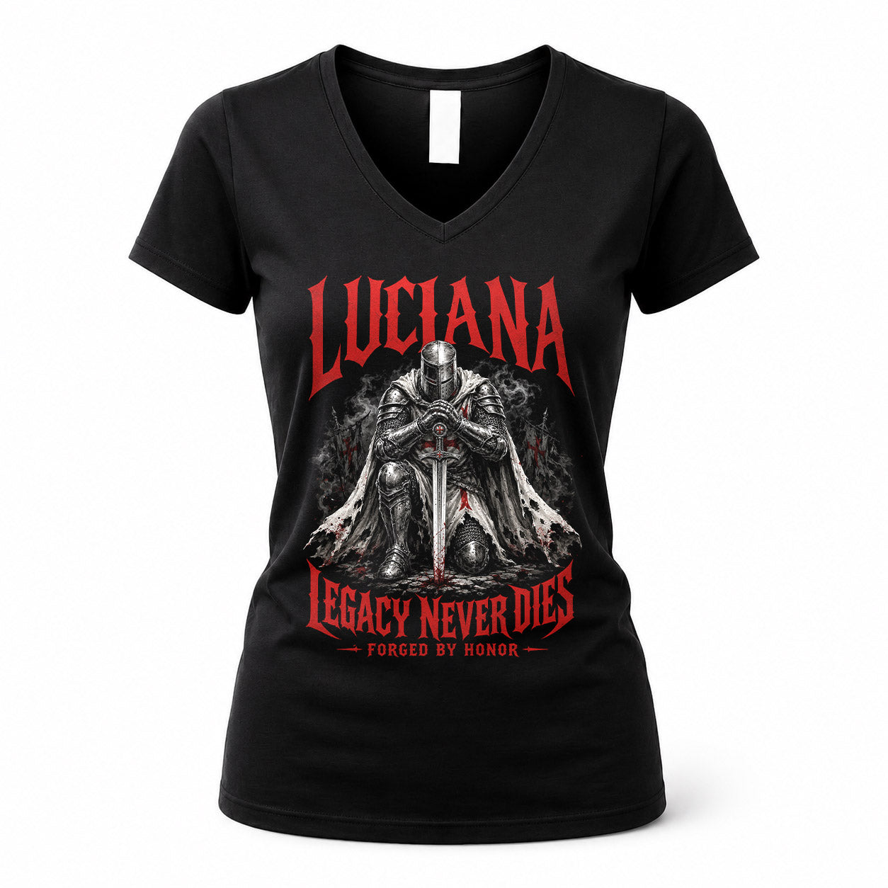 LUCIANA HS90-K04-109 - NAME Legacy Never Dies Forged By Honor Personalized Knight