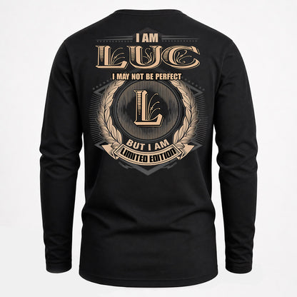 LUC PH55-T25-Personalized Name Quote Apparel “I Am NAME May Not Be Perfect But I Am Limited Edition”