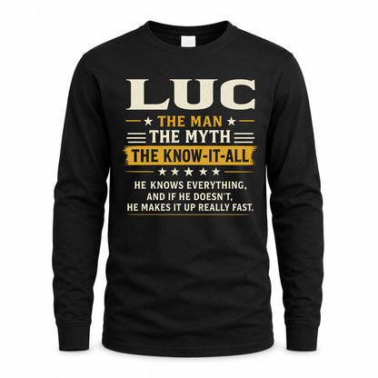 LUC TM90-K04-125 - NAME Legendary Know-It-All Personalized Funny Shirt