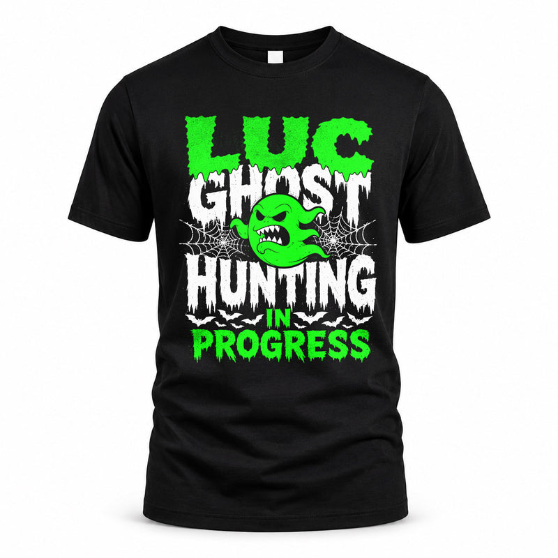 LUC HW22-K06-109 - NAME Ghost Hunting In Progress Personalized Halloween Shirt