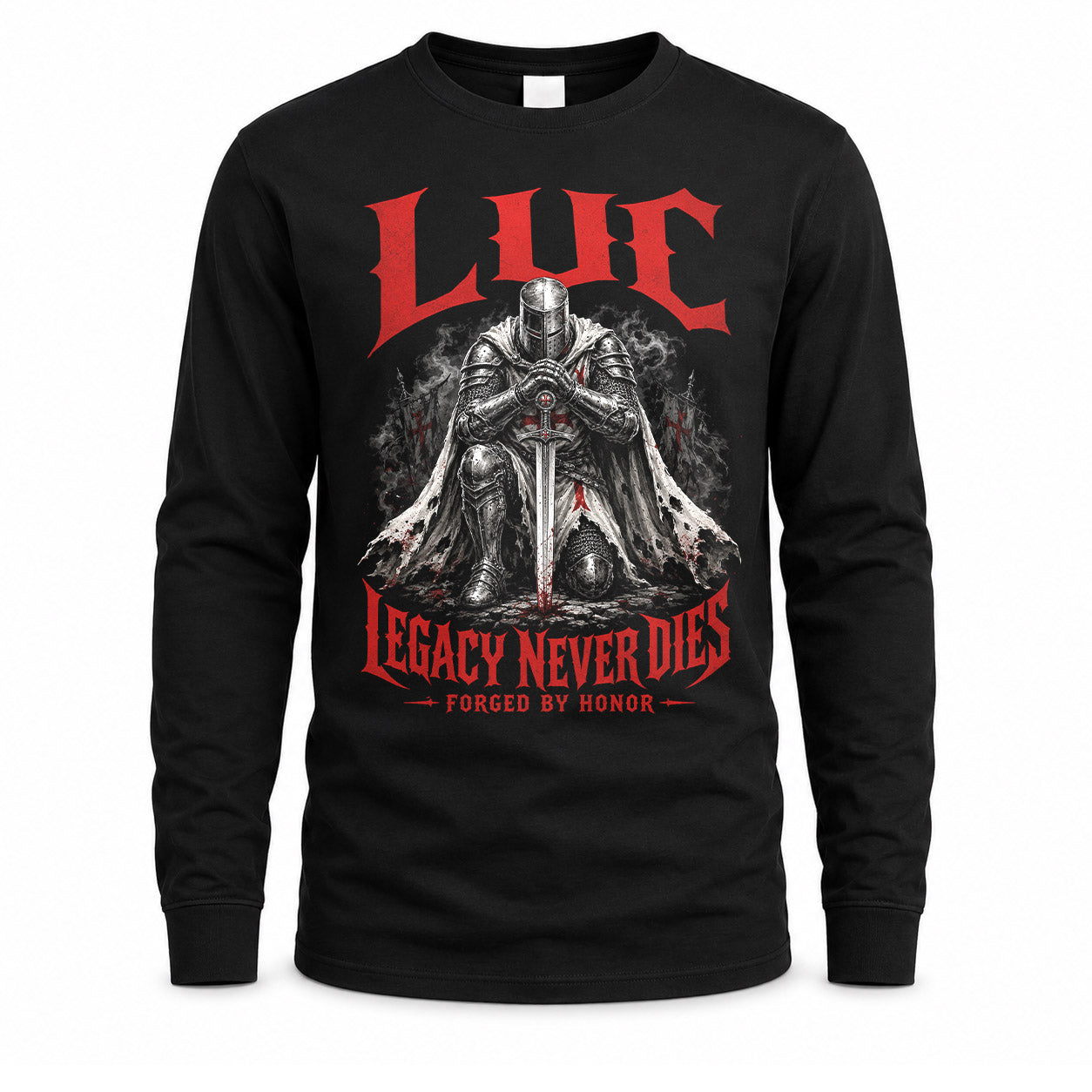 LUC HS90-K04-109 - NAME Legacy Never Dies Forged By Honor Personalized Knight