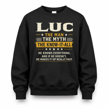 LUC TM90-K04-125 - NAME Legendary Know-It-All Personalized Funny Shirt