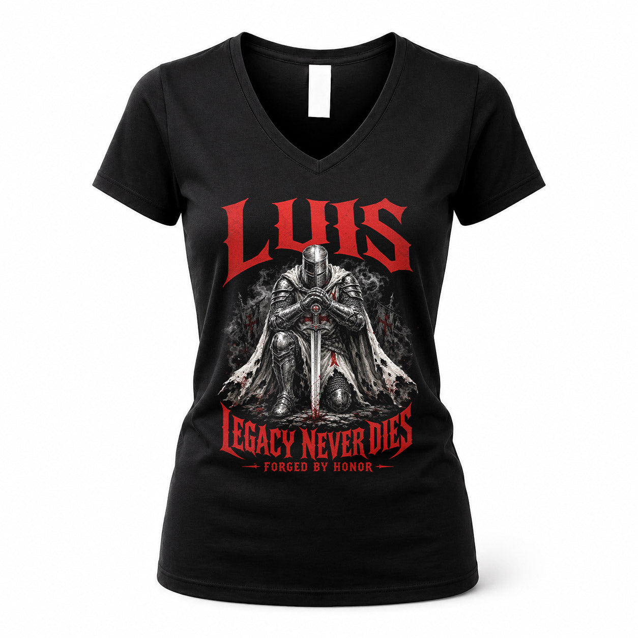 LUIS HS90-K04-109 - NAME Legacy Never Dies Forged By Honor Personalized Knight