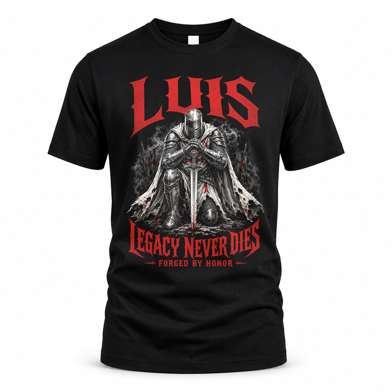 LUIS HS90-K04-109 - NAME Legacy Never Dies Forged By Honor Personalized Knight