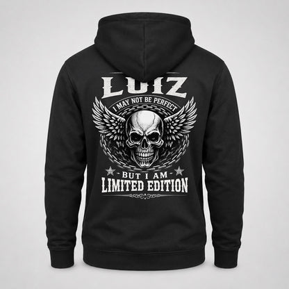 LUIZ P01-K24-229 – Personalized Skull Graphic Apparel “I Am NAME I May Not Be Perfect But I Am Limited Edition”