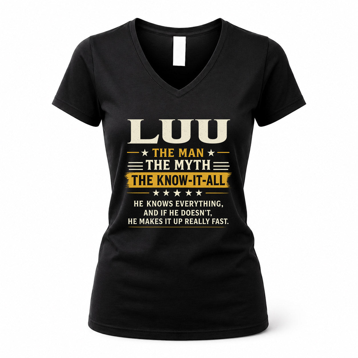 LUU TM90-K04-125 - NAME Legendary Know-It-All Personalized Funny Shirt