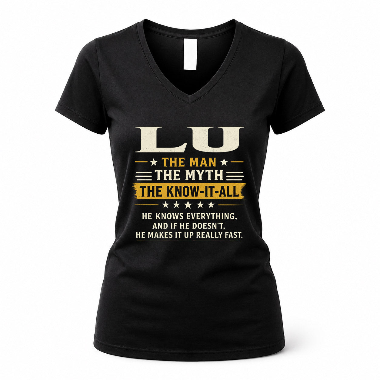 LU TM90-K04-125 - NAME Legendary Know-It-All Personalized Funny Shirt