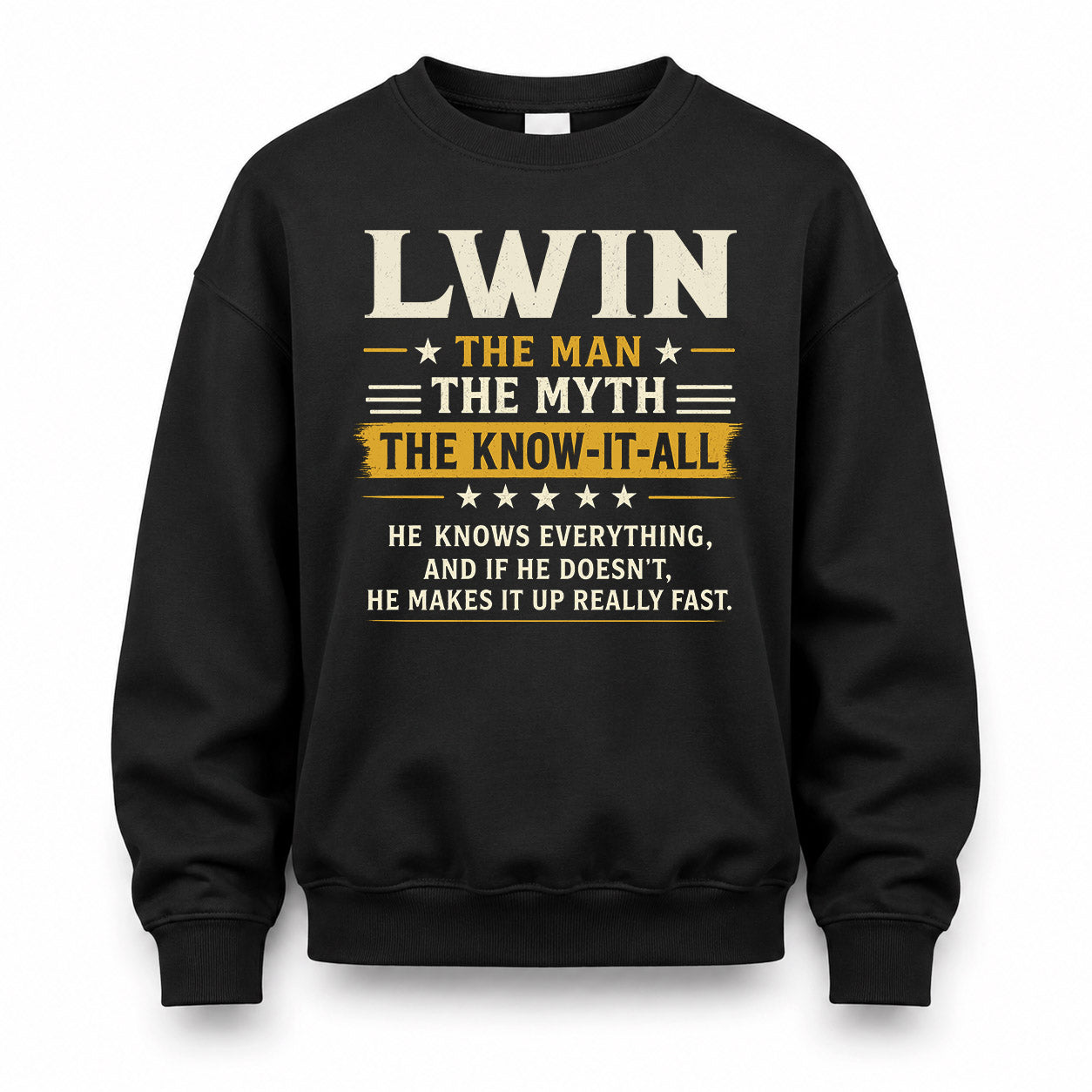 LWIN TM90-K04-125 - NAME Legendary Know-It-All Personalized Funny Shirt