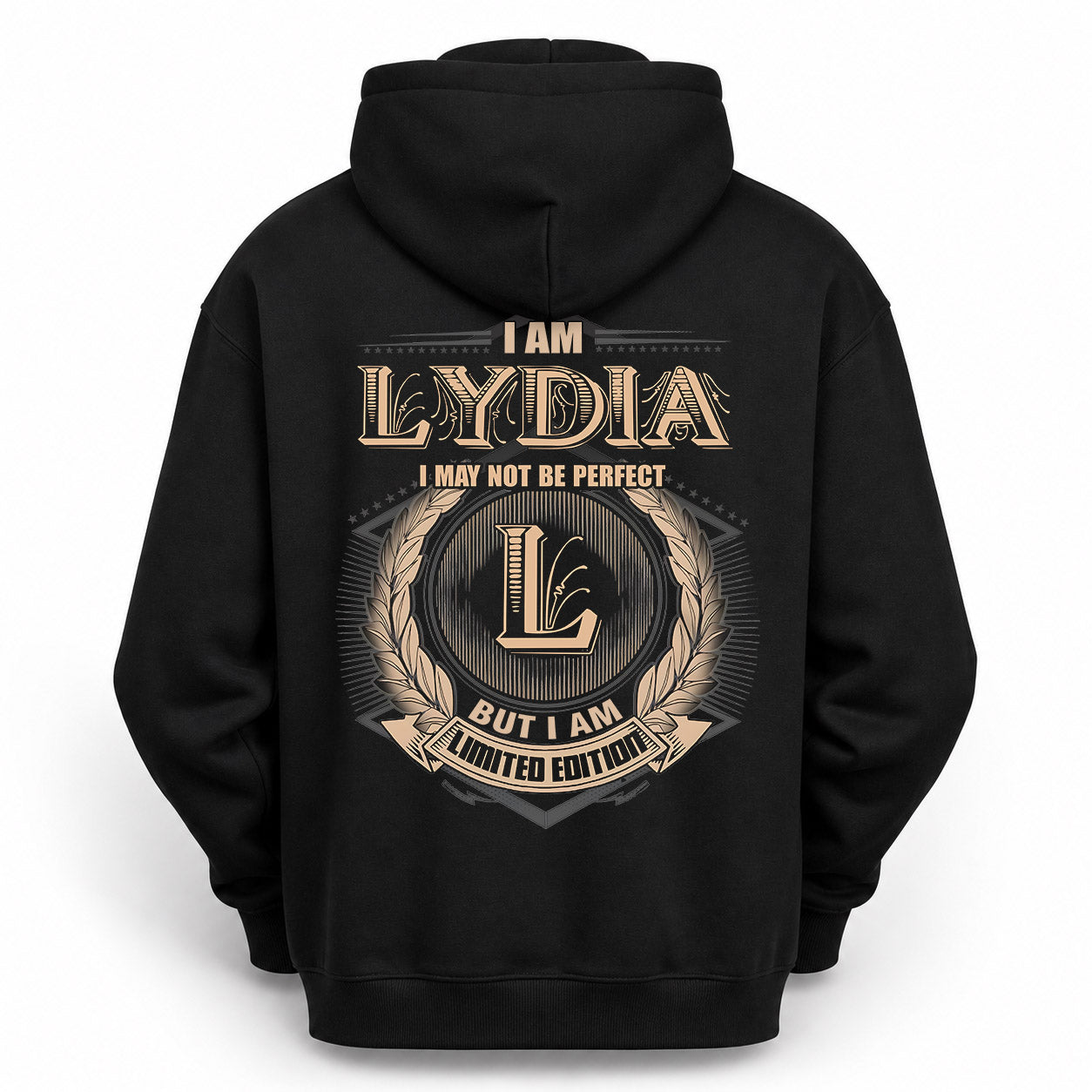 LYDIA PH55-T25-Personalized Name Quote Apparel “I Am NAME May Not Be Perfect But I Am Limited Edition”