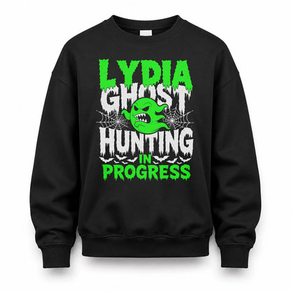 LYDIA HW22-K06-109 - NAME Ghost Hunting In Progress Personalized Halloween Shirt