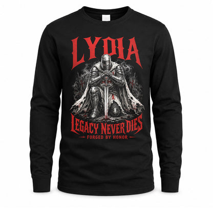 LYDIA HS90-K04-109 - NAME Legacy Never Dies Forged By Honor Personalized Knight