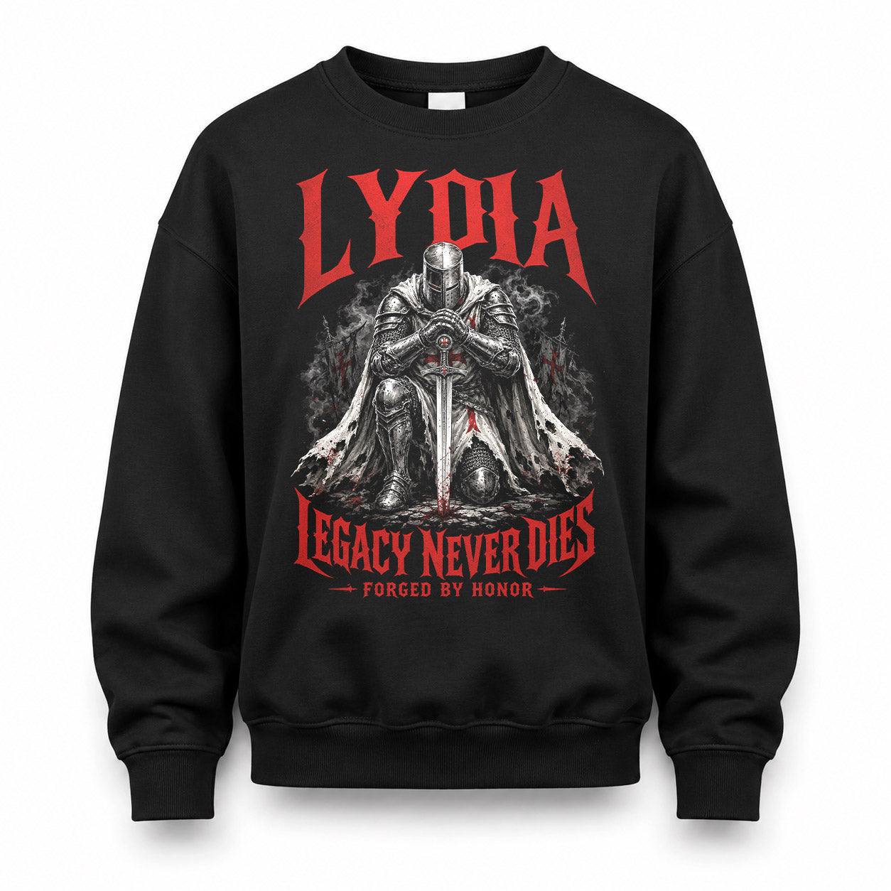 LYDIA HS90-K04-109 - NAME Legacy Never Dies Forged By Honor Personalized Knight