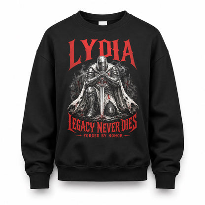 LYDIA HS90-K04-109 - NAME Legacy Never Dies Forged By Honor Personalized Knight