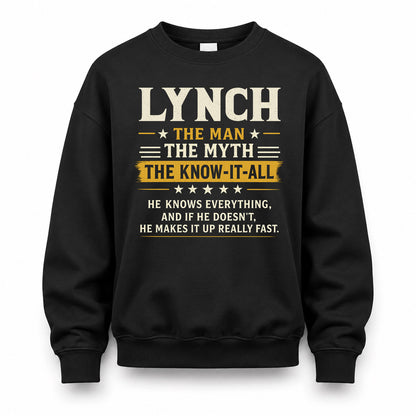 LYNCH TM90-K04-125 - NAME Legendary Know-It-All Personalized Funny Shirt