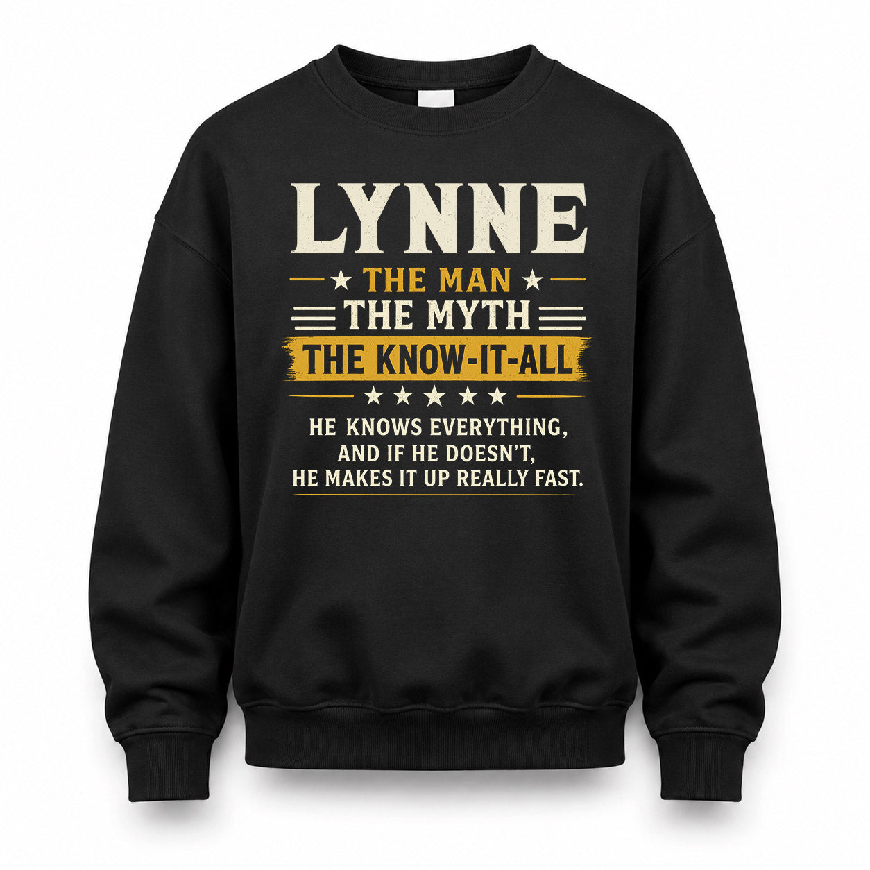 LYNNE TM90-K04-125 - NAME Legendary Know-It-All Personalized Funny Shirt