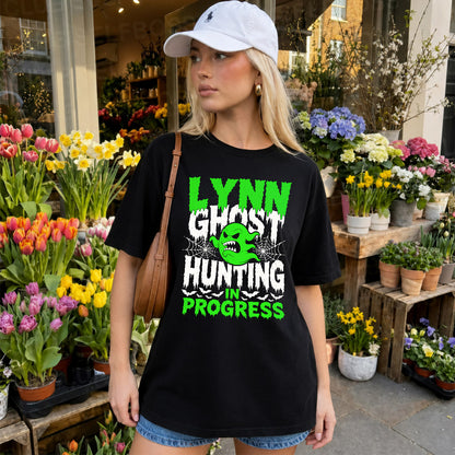 LYNN HW22-K06-109 - NAME Ghost Hunting In Progress Personalized Halloween Shirt