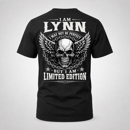 LYNN P01-K24-229 – Personalized Skull Graphic Apparel “I Am NAME I May Not Be Perfect But I Am Limited Edition”