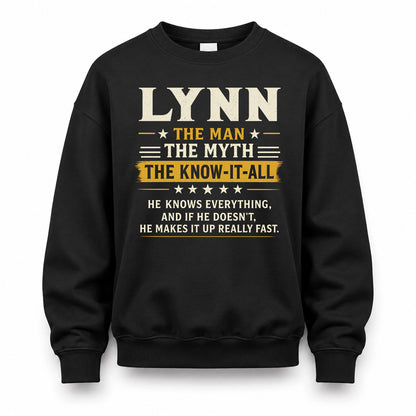 LYNN TM90-K04-125 - NAME Legendary Know-It-All Personalized Funny Shirt