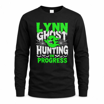 LYNN HW22-K06-109 - NAME Ghost Hunting In Progress Personalized Halloween Shirt