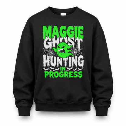 MAGGIE HW22-K06-109 - NAME Ghost Hunting In Progress Personalized Halloween Shirt