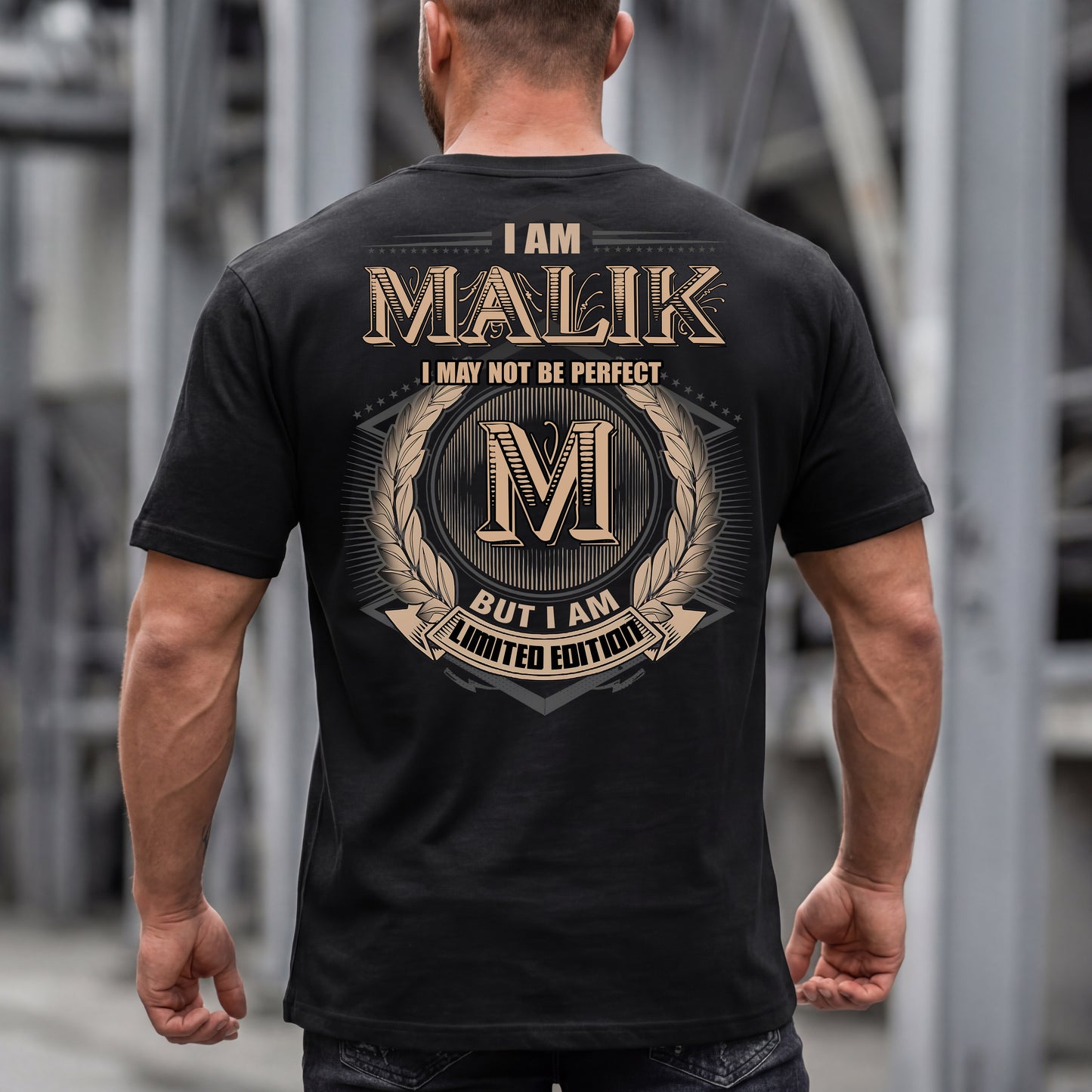 MALIK PH55-T25-Personalized Name Quote Apparel “I Am NAME May Not Be Perfect But I Am Limited Edition”