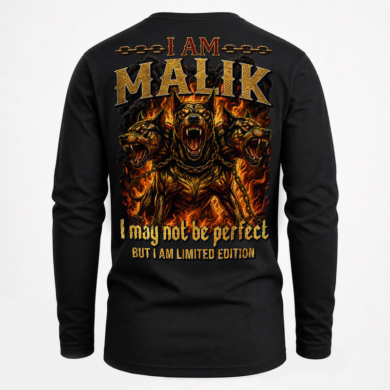 MALIK MP88-F2-168–Personalized Bold Quote Apparel “I Am NAME I May Not Be Perfect But I Am Limited Edition