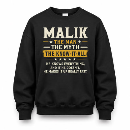 MALIK TM90-K04-125 - NAME Legendary Know-It-All Personalized Funny Shirt