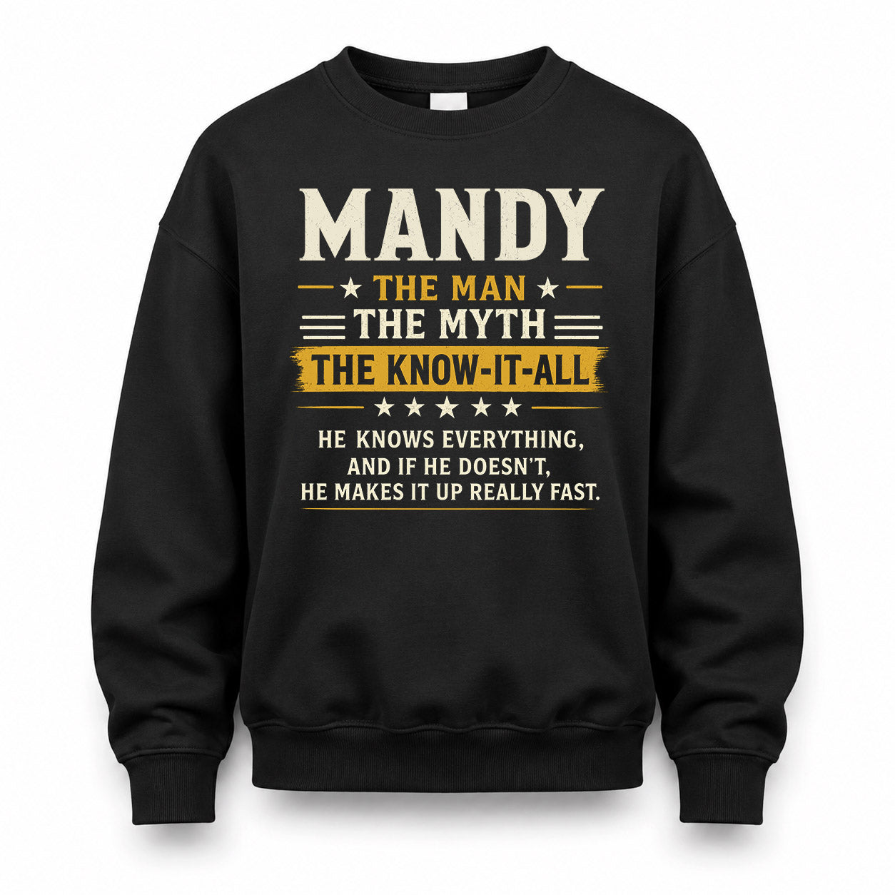 MANDY TM90-K04-125 - NAME Legendary Know-It-All Personalized Funny Shirt