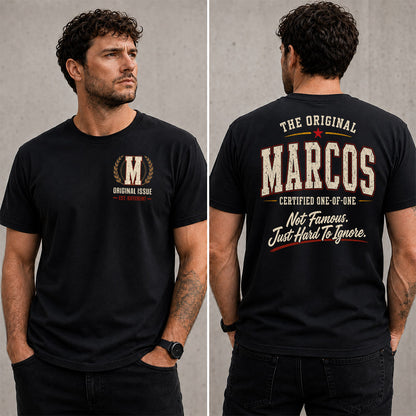MARCOS W68-F2-168 – Personalized Original Issue Apparel “The Original NAME Certified One-of-One"