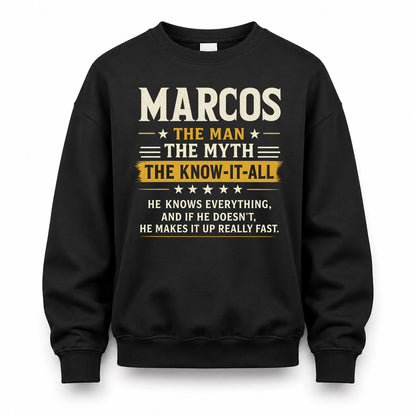 MARCOS TM90-K04-125 - NAME Legendary Know-It-All Personalized Funny Shirt