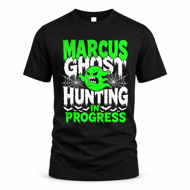 MARCUS HW22-K06-109 - NAME Ghost Hunting In Progress Personalized Halloween Shirt