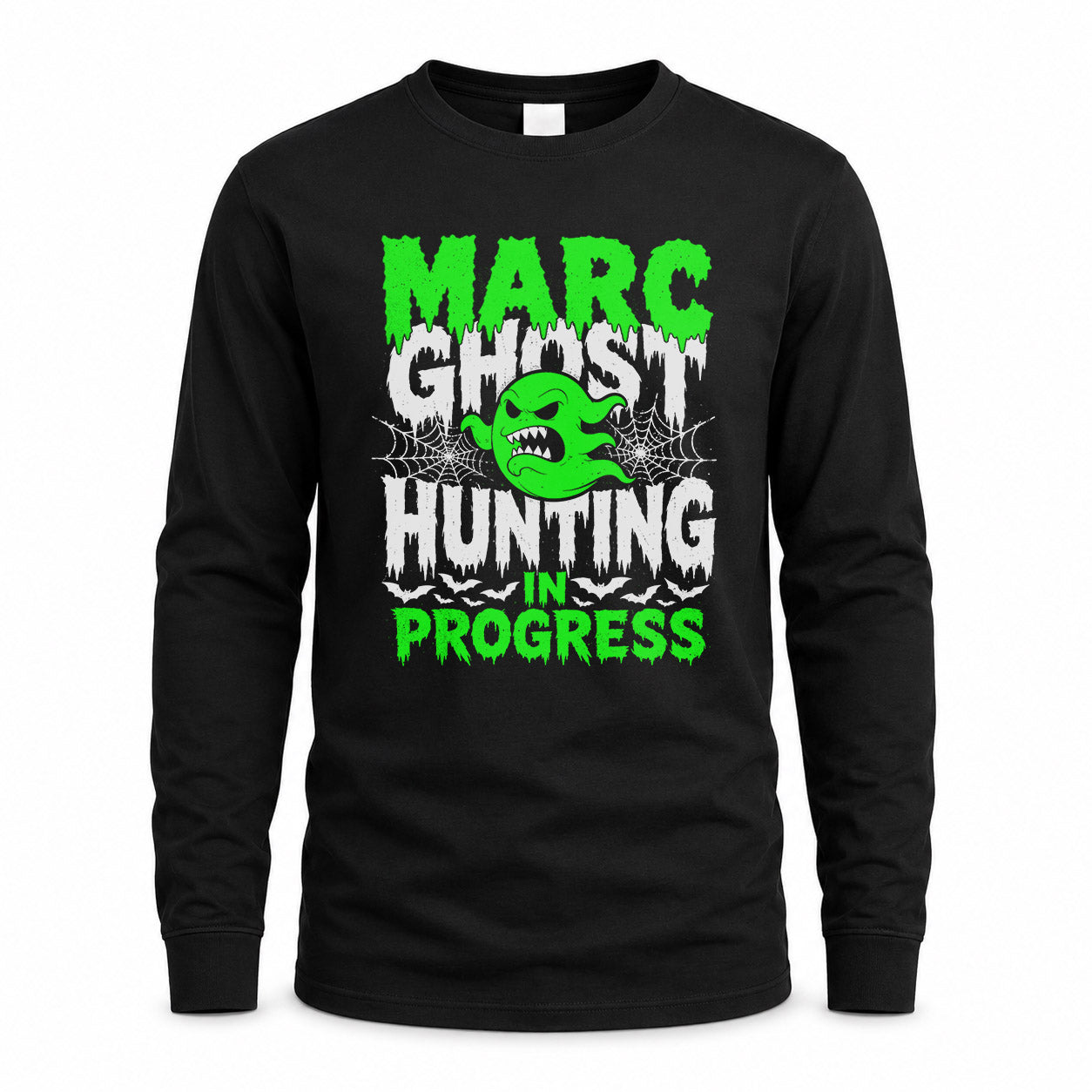 MARC HW22-K06-109 - NAME Ghost Hunting In Progress Personalized Halloween Shirt