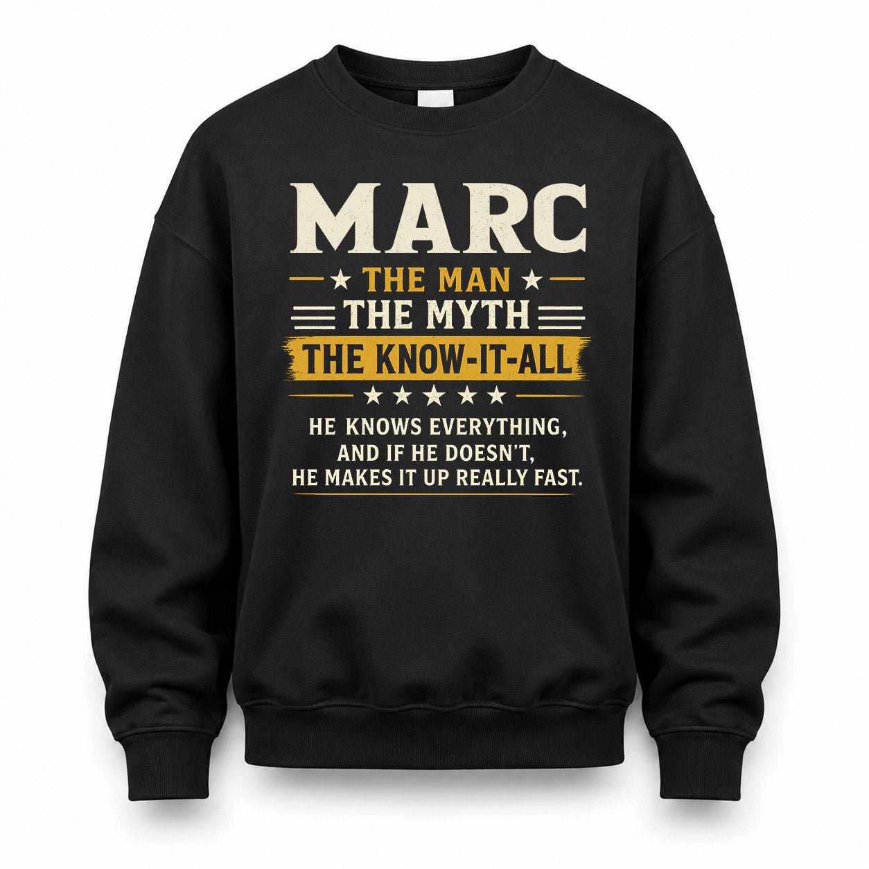MARC TM90-K04-125 - NAME Legendary Know-It-All Personalized Funny Shirt
