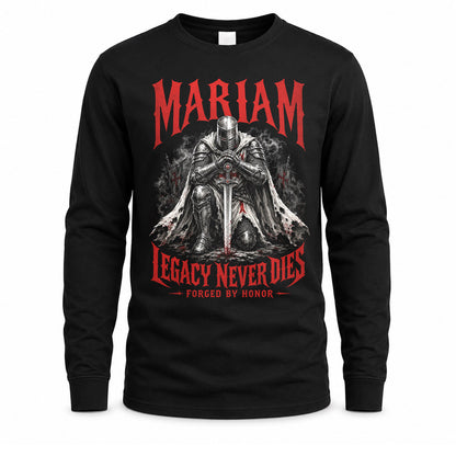 MARIAM HS90-K04-109 - NAME Legacy Never Dies Forged By Honor Personalized Knight