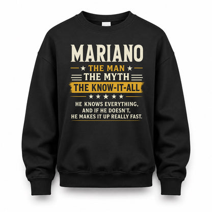 MARIANO TM90-K04-125 - NAME Legendary Know-It-All Personalized Funny Shirt