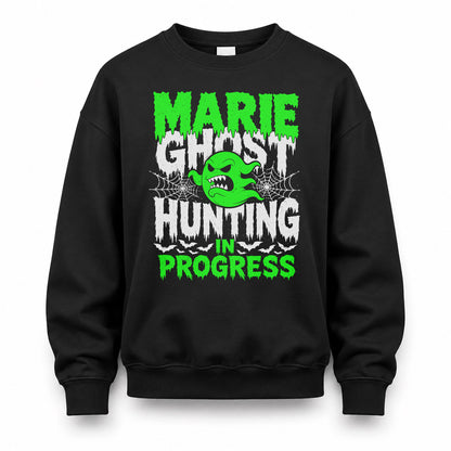 MARIE HW22-K06-109 - NAME Ghost Hunting In Progress Personalized Halloween Shirt