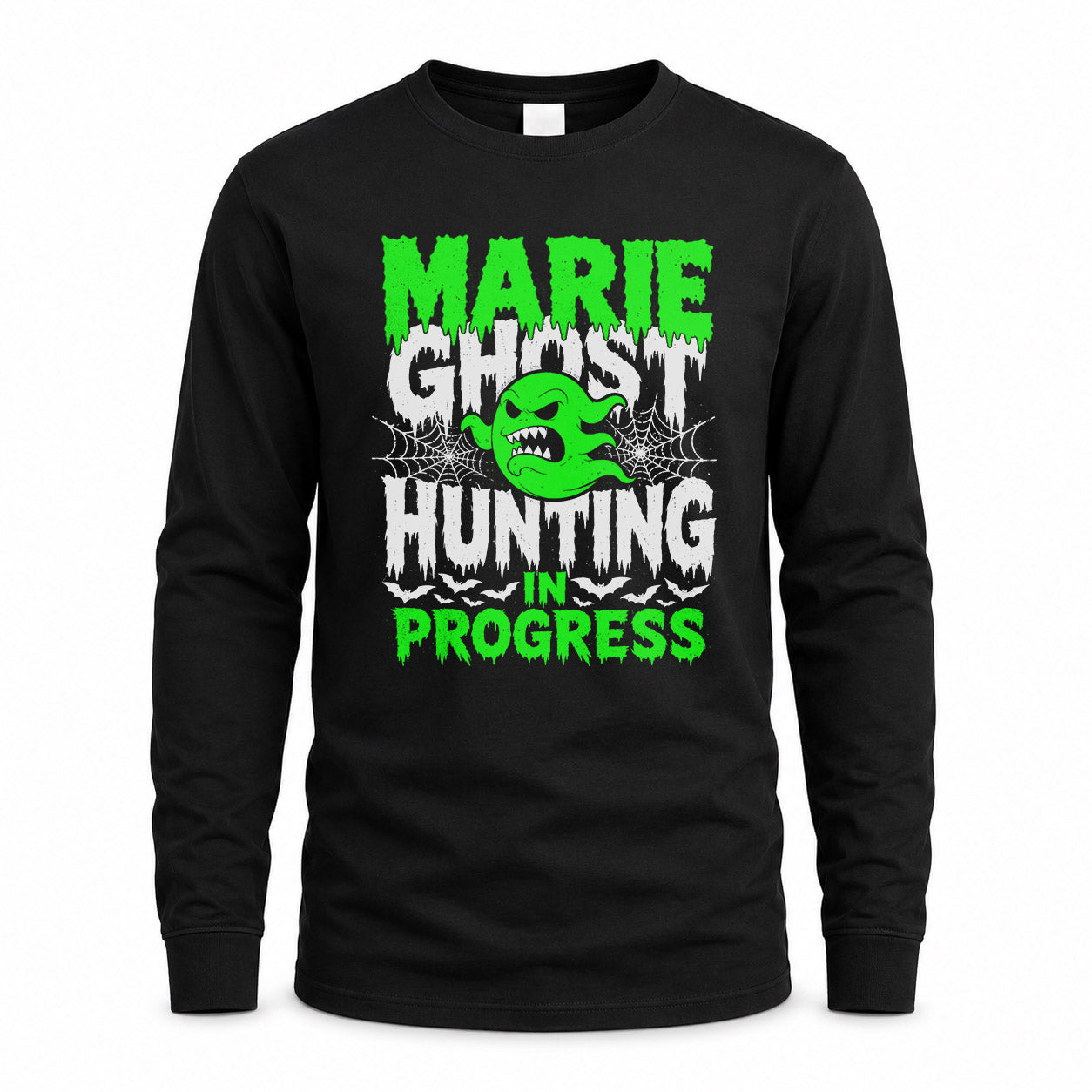 MARIE HW22-K06-109 - NAME Ghost Hunting In Progress Personalized Halloween Shirt