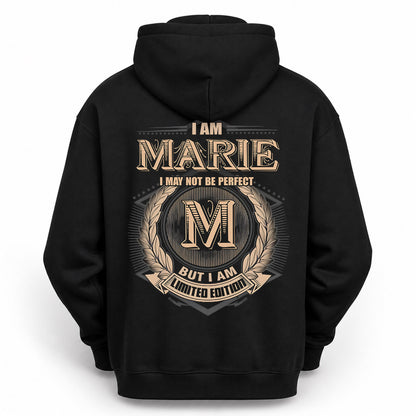 MARIE PH55-T25-Personalized Name Quote Apparel “I Am NAME May Not Be Perfect But I Am Limited Edition”