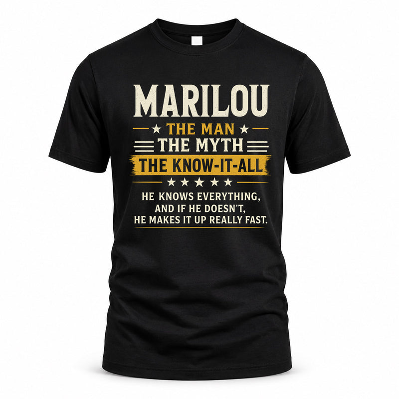 MARILOU TM90-K04-125 - NAME Legendary Know-It-All Personalized Funny Shirt
