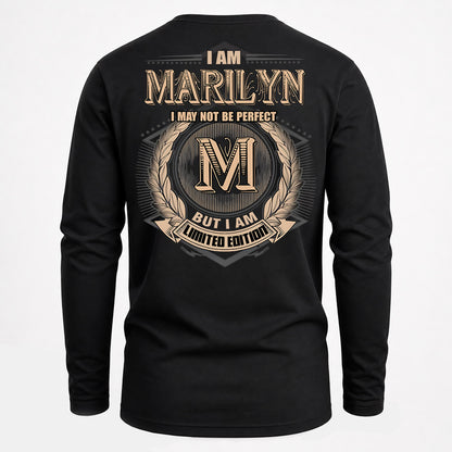 MARILYN PH55-T25-Personalized Name Quote Apparel “I Am NAME May Not Be Perfect But I Am Limited Edition”