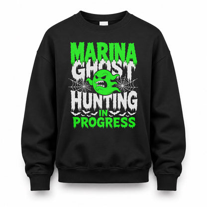MARINA HW22-K06-109 - NAME Ghost Hunting In Progress Personalized Halloween Shirt
