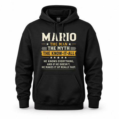 MARIO TM90-K04-125 - NAME Legendary Know-It-All Personalized Funny Shirt